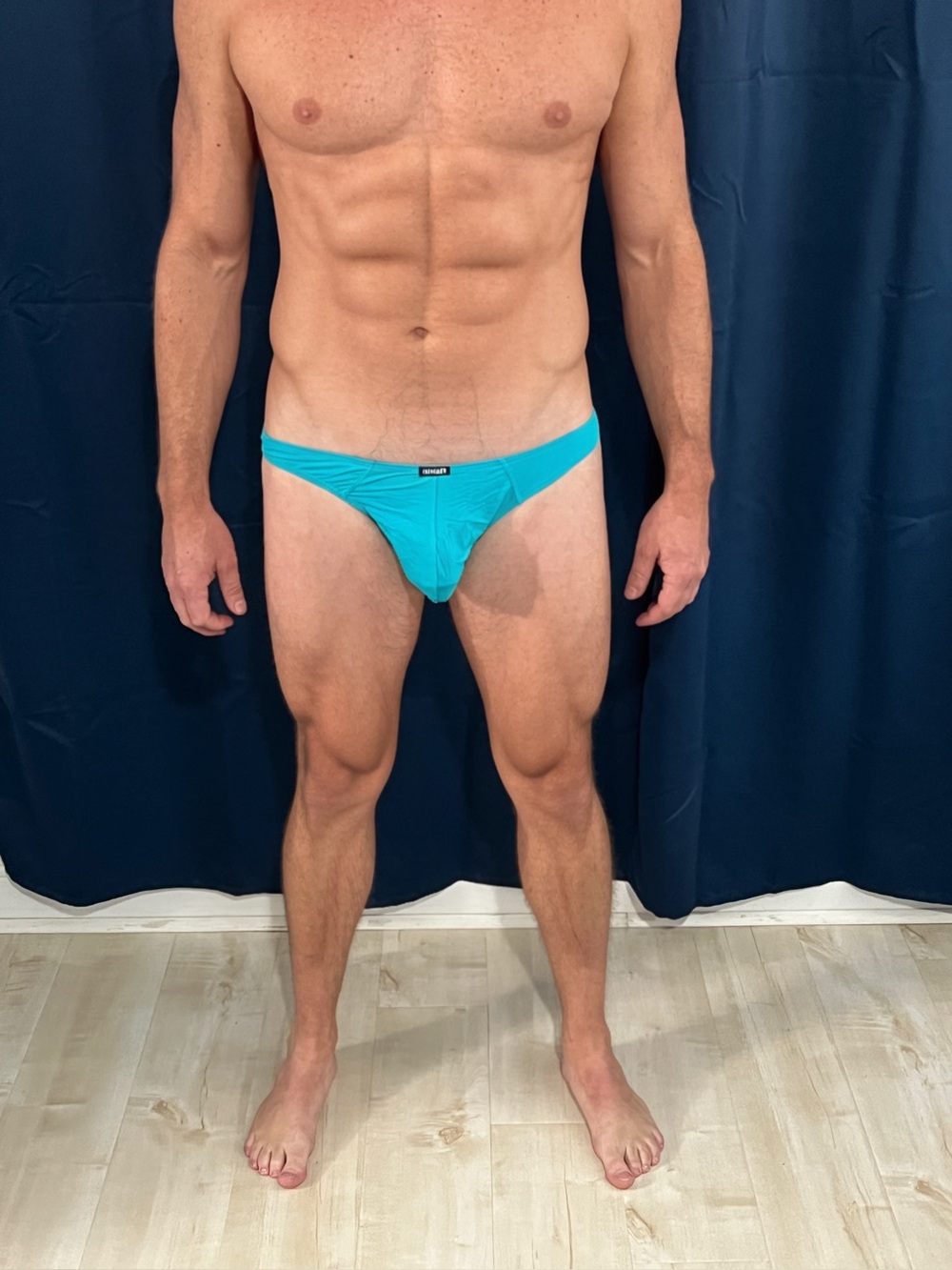 Neon aqua blue Men’s Low Rise Thong Large